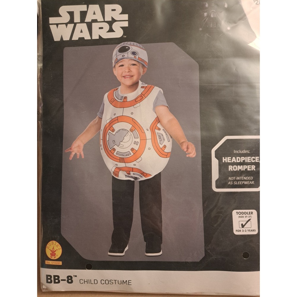 Star Wars BB-8 Toddler Costume Rubies Romper Headpiece Size 2T-3T 510280 NEW